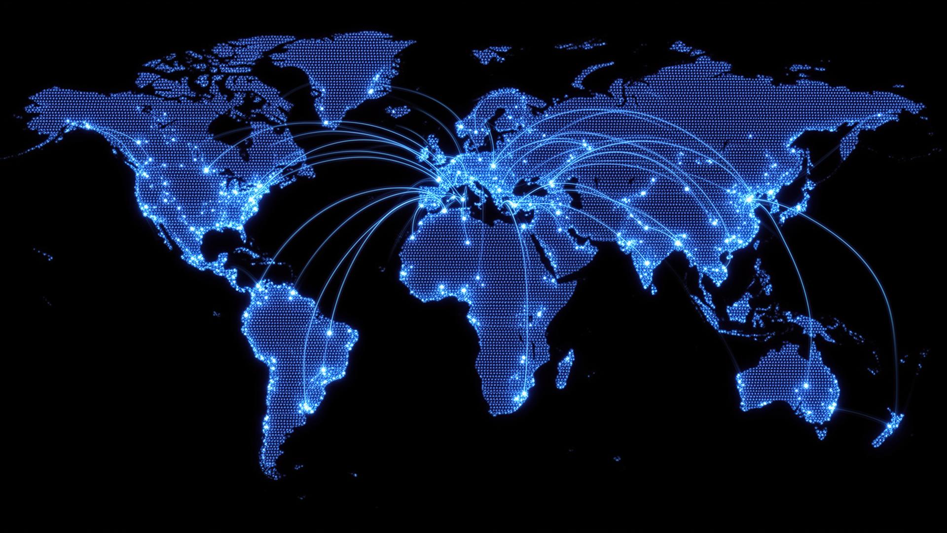 Global intelligence map of connected data points