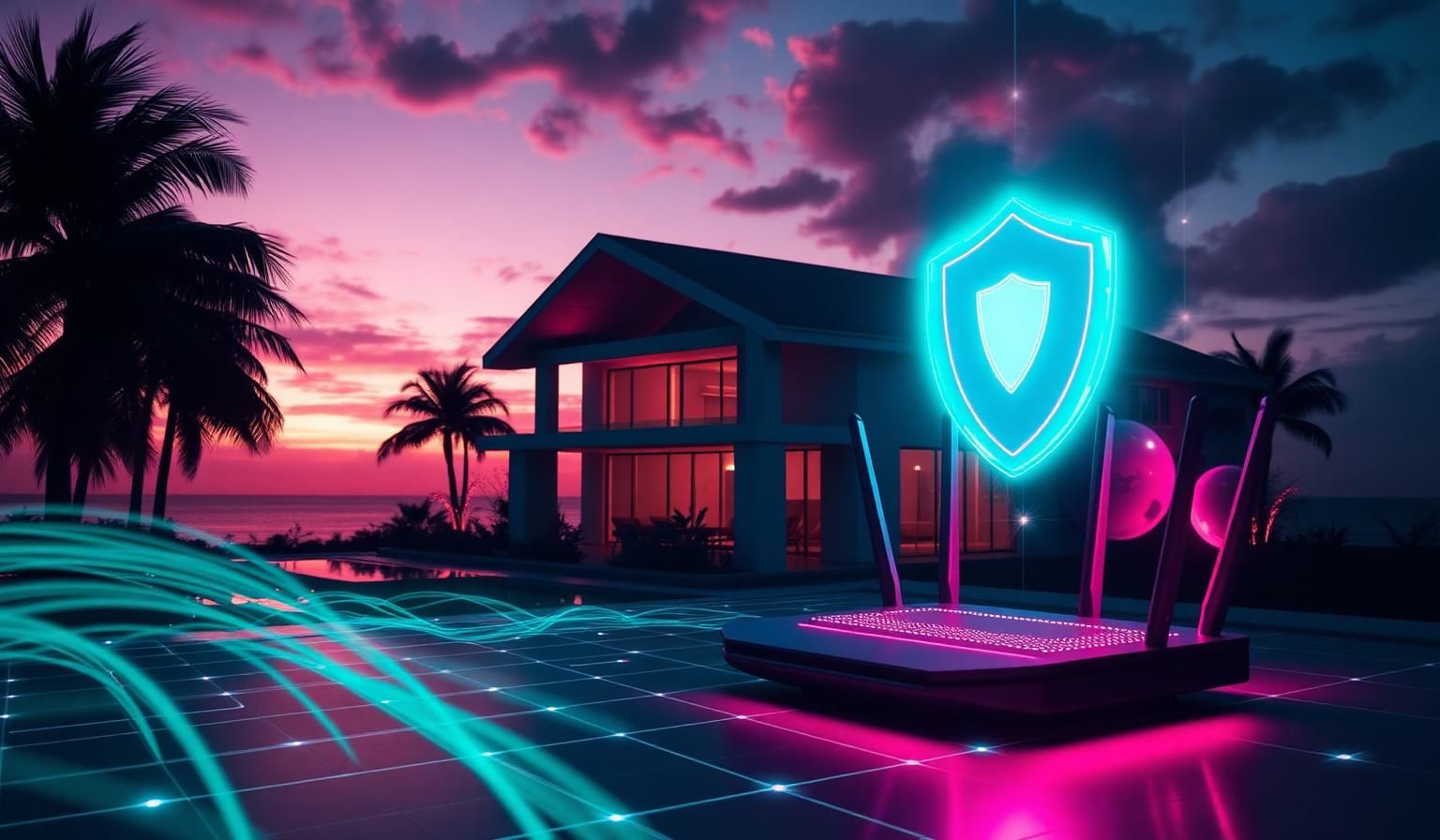Cybrvault Home Security blog post illustration for "How to Secure Your Home WiFi in Miami: The Complete 2026 Homeowner's Guide"